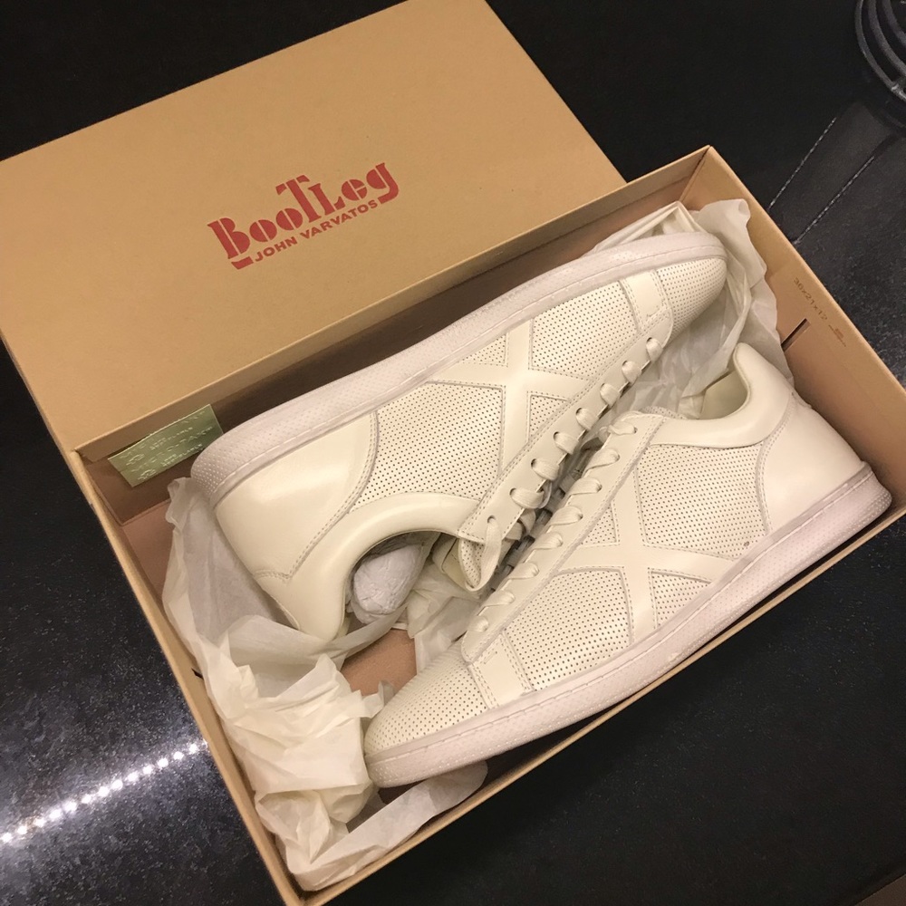 John Varvatos Bootleg Low Top White Sneakers
